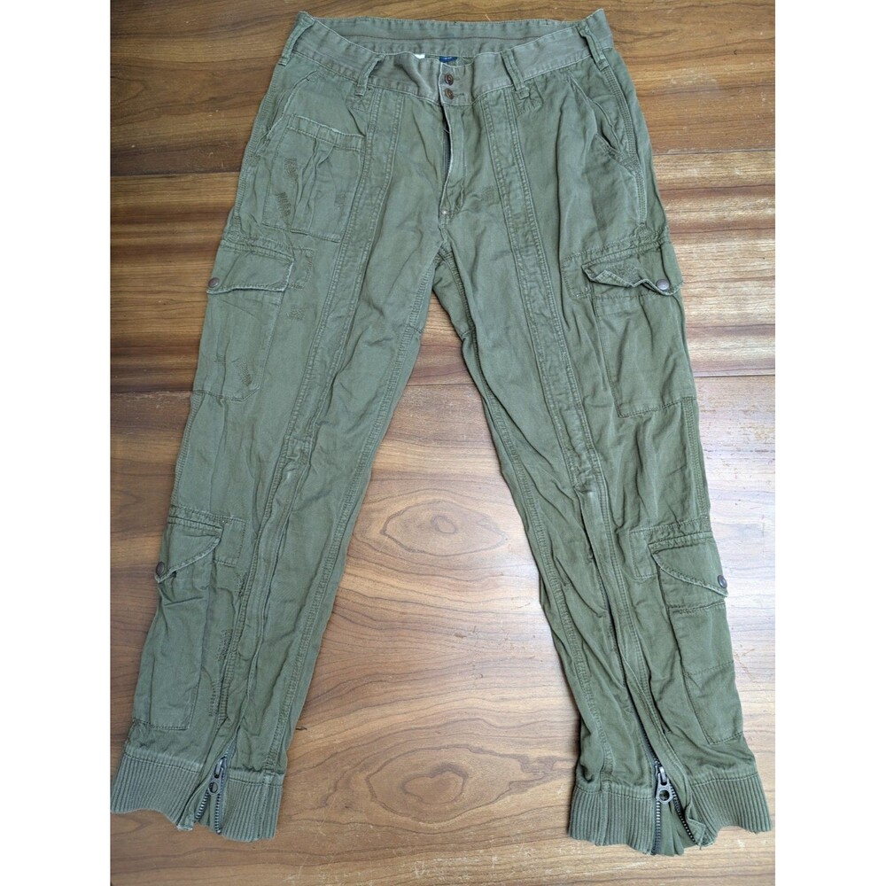 VTG Polo Ralph Lauren Pants 36x30 Olive OD Cargo Paratrooper Military Flight